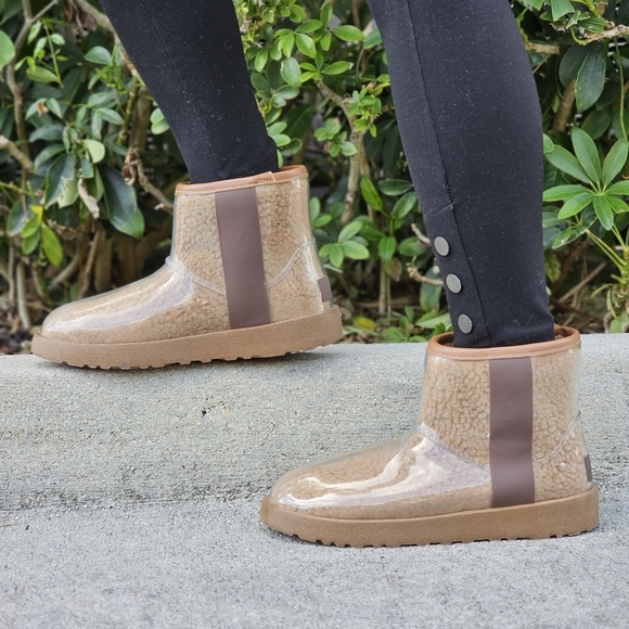 COPY Womens Clear Brown Ankle Comfort Boots - Picture 1 of 5